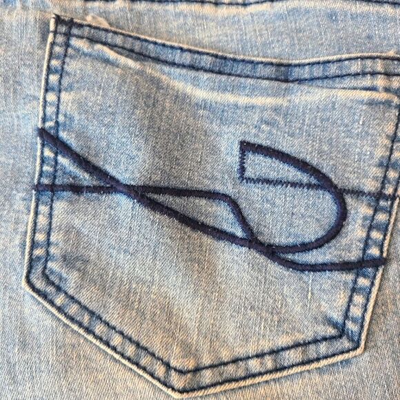 Maternity Jeans Below‎ The Bump Stretch Band Faded Denim Flare Legs Sz M - Picture 7 of 11